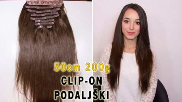 50 cm 200 g clip-on lasni podaljški za dolge lase