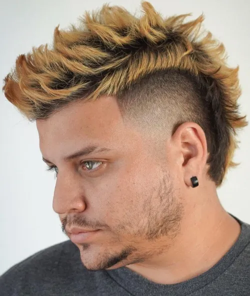 frizura za okrogel obraz mullet s posvetljenimi konci