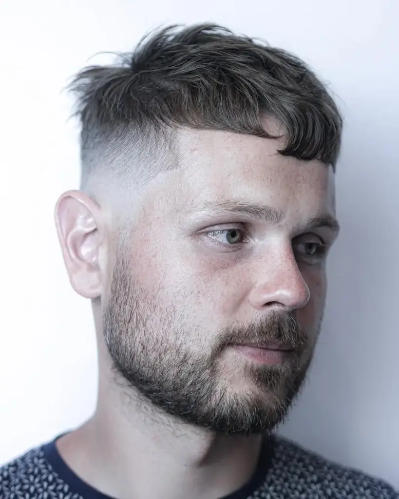 frizura za pravokotni obraz visok fade