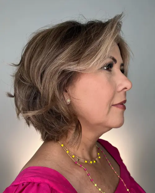 pernat rjav bob za mladosten videz